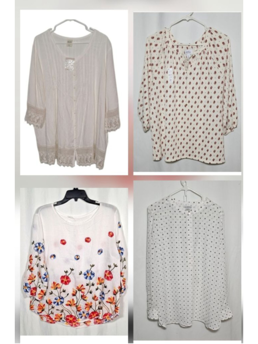 Bundle of four tops all size XL croft and barrow, liz claiborne, kindred, blair